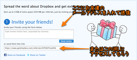 Dropboxの紹介用画面