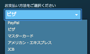 PayPal / ビザ / マスターカード